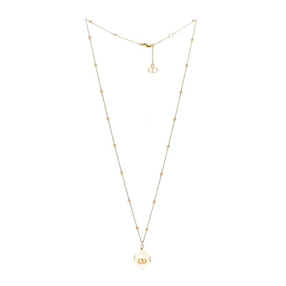 Christian Dior Resin Pearl Necklace Gold 3 of 4