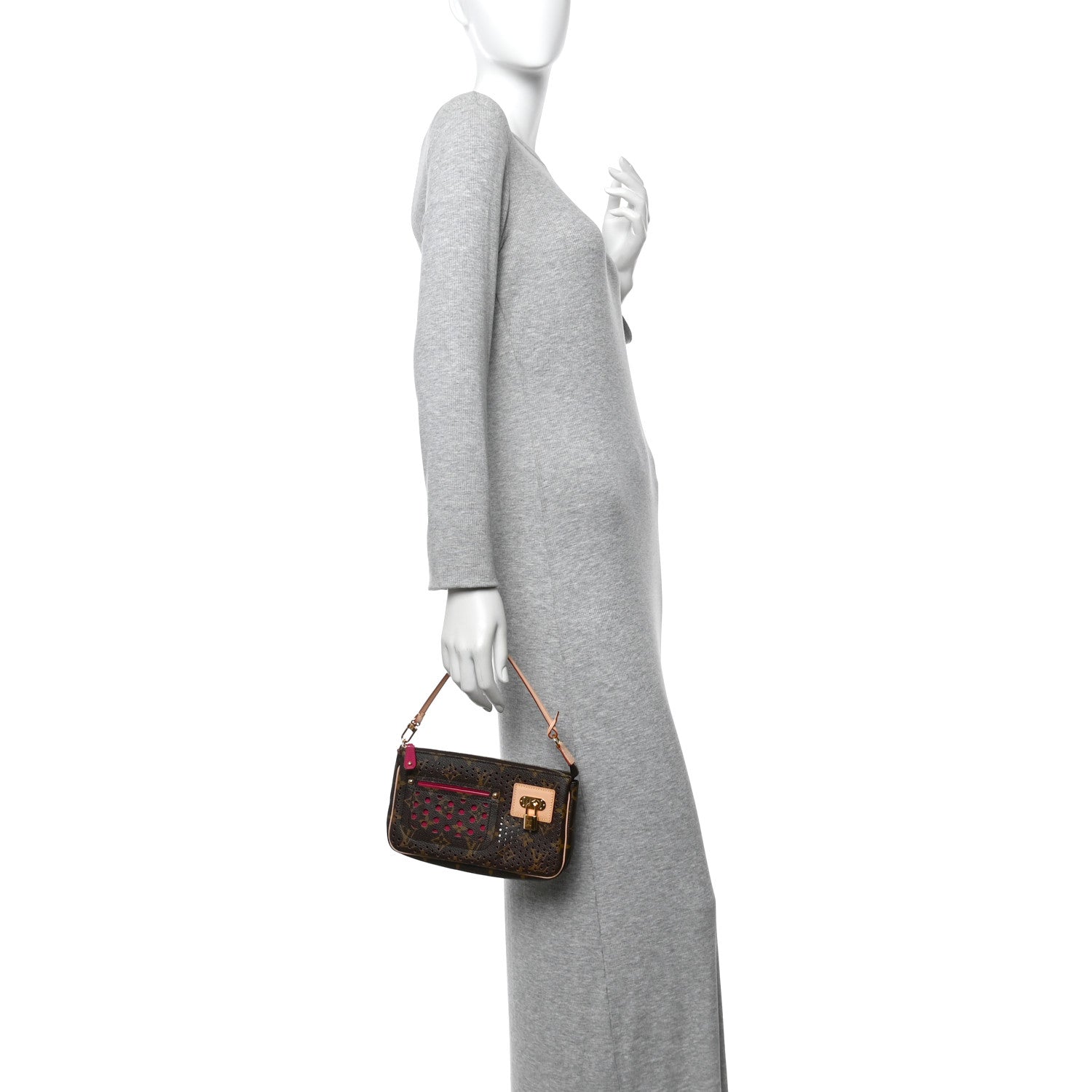 Louis Vuitton Monogram Perforated Pochette Accessories Bag Fuchsia 2 of 9