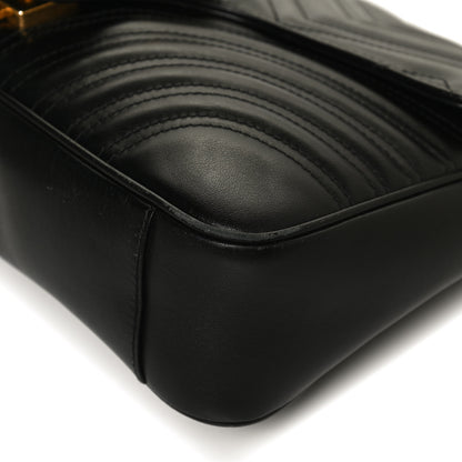 Gucci Calfskin Matelasse Medium GG Marmont Shoulder Bag Black 12 of 13