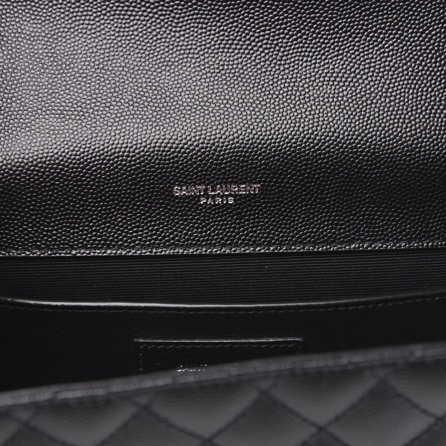 Saint Laurent Grain De Poudre Textured Mixed Matelasse Triquilt Medium Monogram Satchel Black 6 of 10