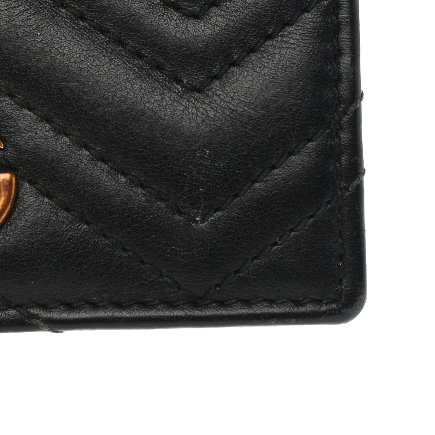 Calfskin Matelasse GG Marmont Card Case Wallet Black