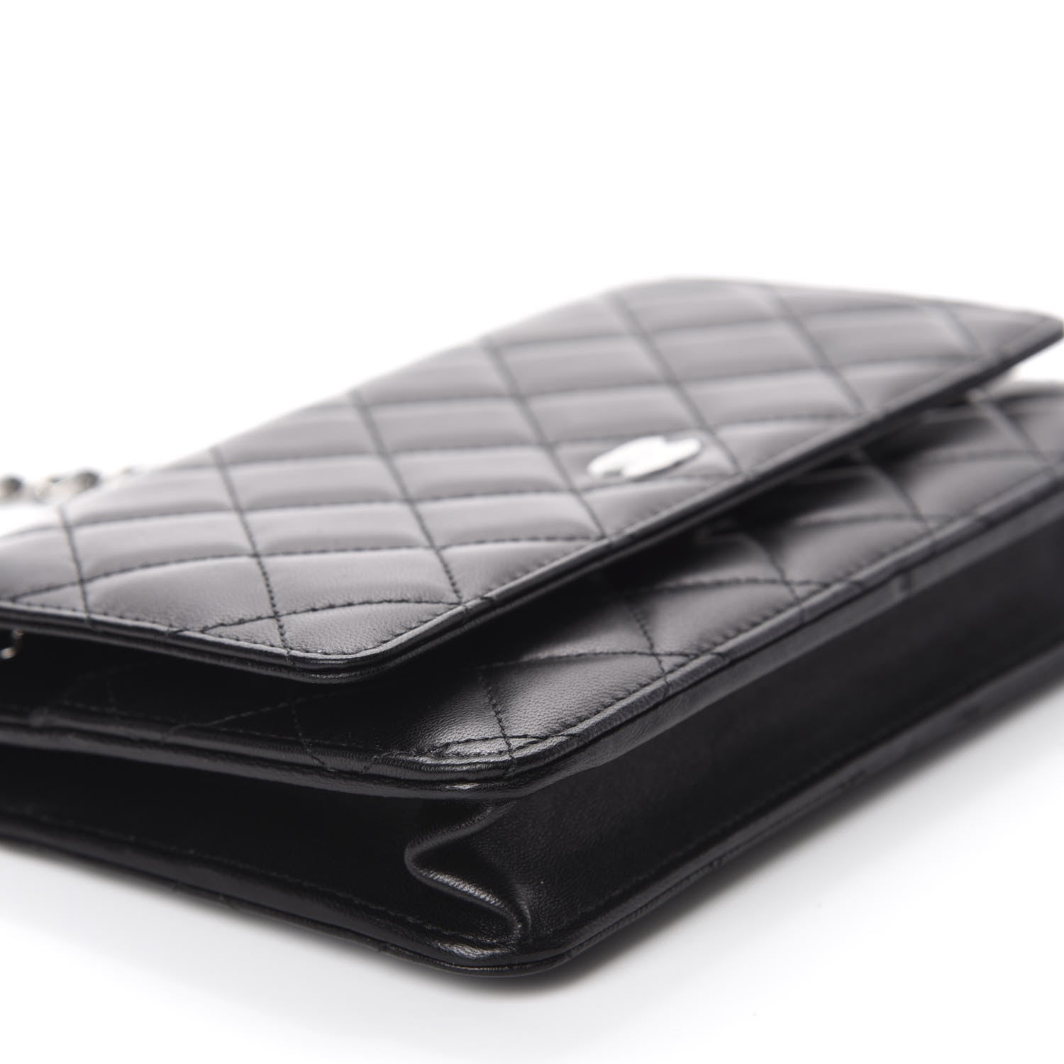 Chanel Lambskin Quilted Wallet On Chain WOC Black 6 of 12