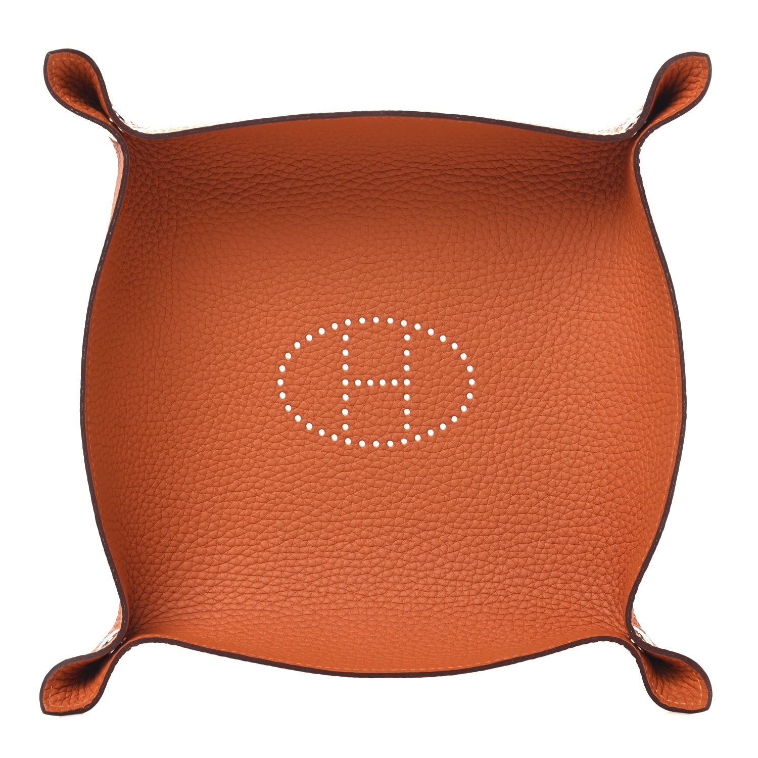 Hermes Taurillon Clemence Mises et Relances MM Change Tray Orange 1 of 5