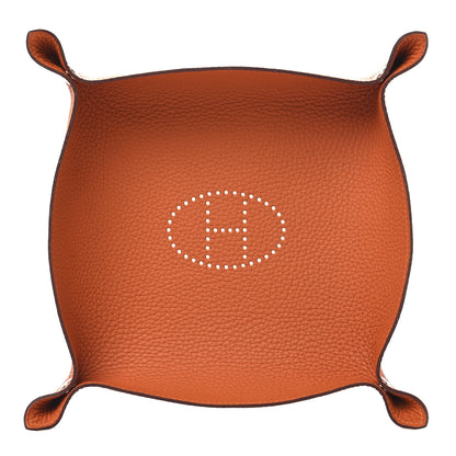 Hermes Taurillon Clemence Mises et Relances MM Change Tray Orange 1 of 5