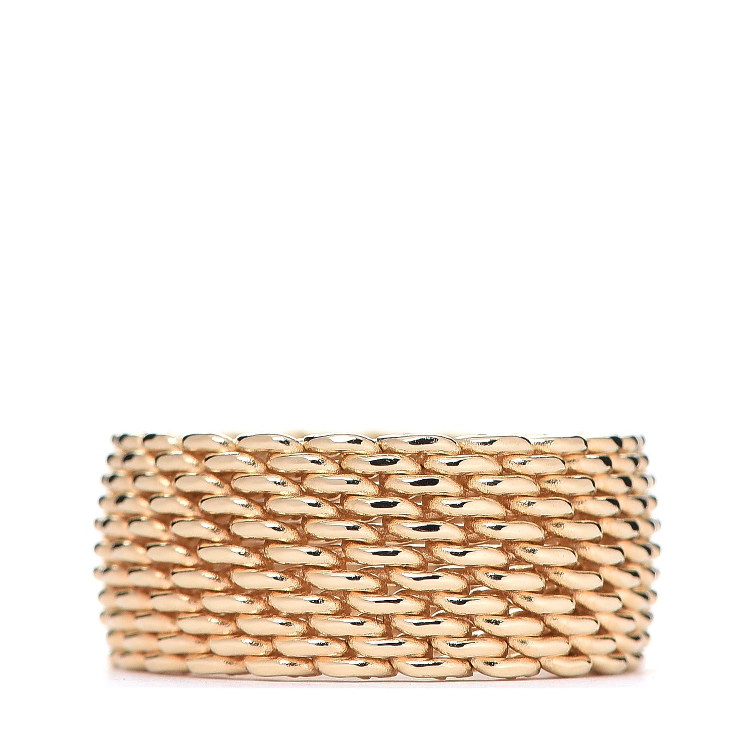 18K Yellow Gold Wide Somerset Mesh Ring 58 8.25