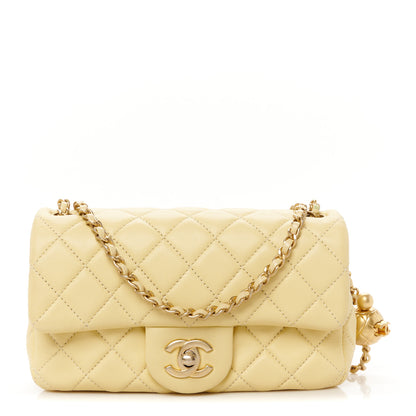 Chanel Lambskin Quilted Mini Rectangular Pearl Crush Flap Light Yellow 1 of 11