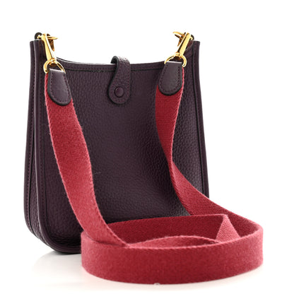 Hermes Taurillon Clemence Amazone Evelyne TPM Cassis Rouge Grenat 3 of 13