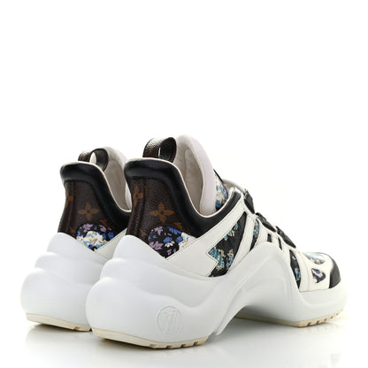 Louis Vuitton Flower Printed Calfskin Monogram LV Archlight Sneakers 39 Black Blue 4 of 10