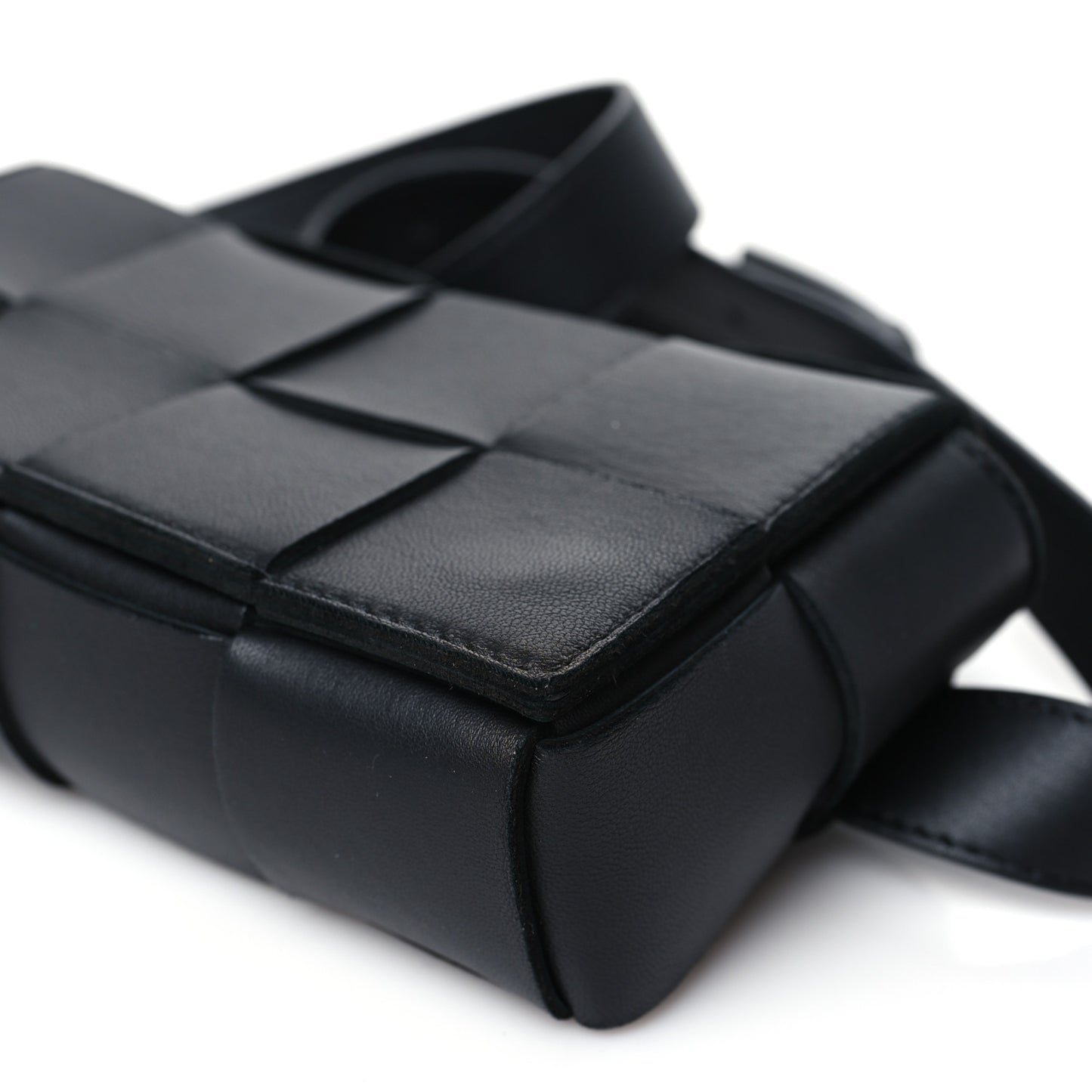 Nappa Maxi Intreccio The Belt Cassette Bag Black