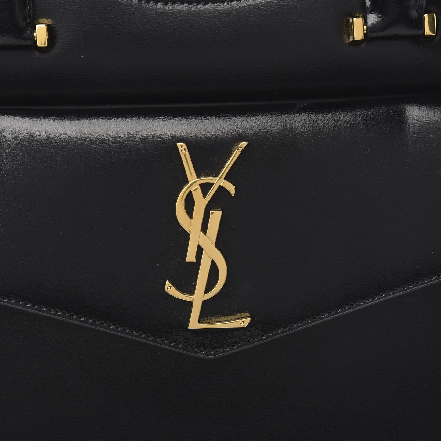 Shiny Calfskin Medium Uptown Tote Black