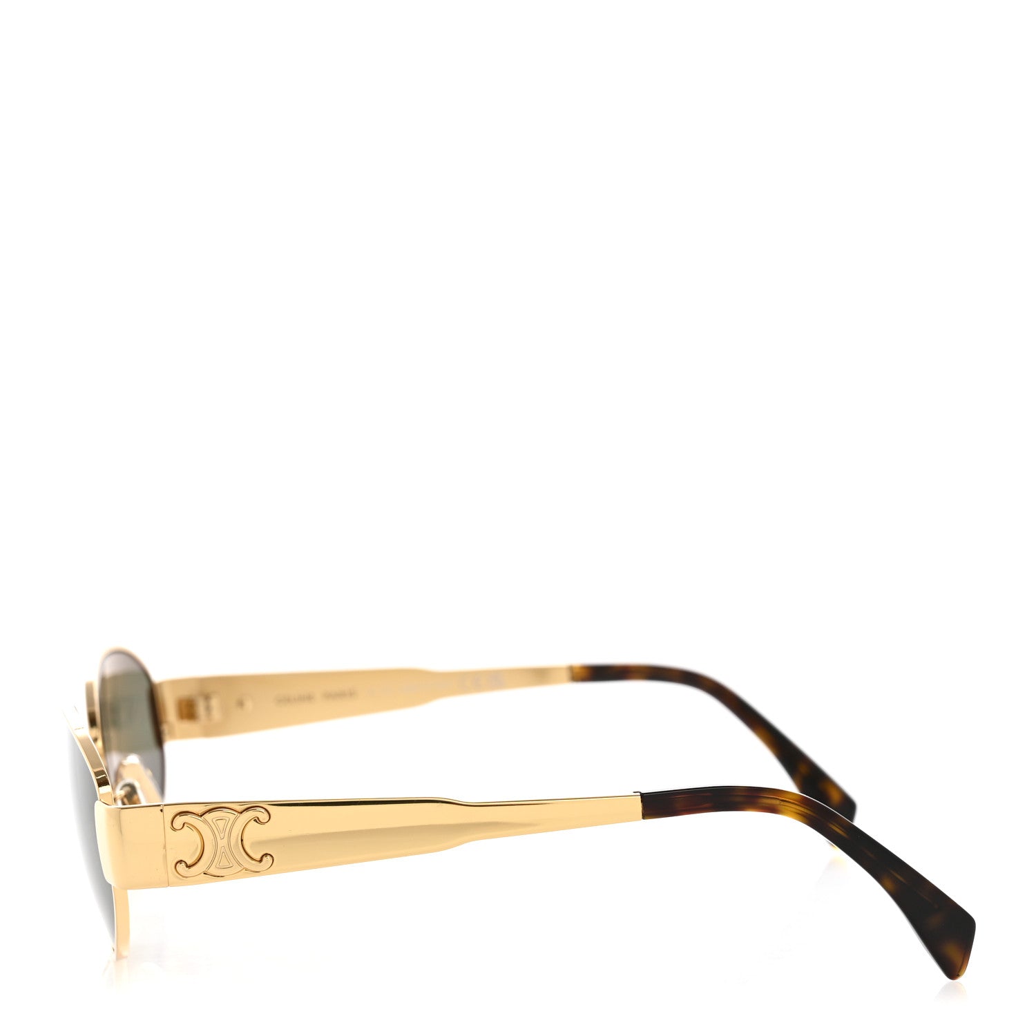 Celine Metal Triomphe 01 Sunglasses CL40235U Gold Green 3 of 8