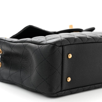 Chanel Caviar Calfskin Quilted Top Handle Flap Black 9 of 10