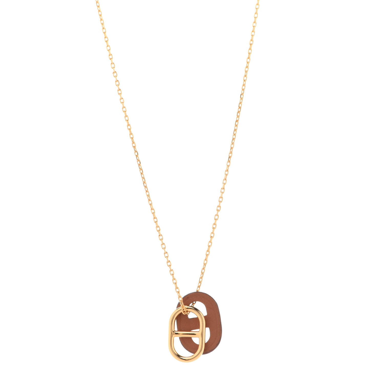 Hermes Swift O'Maillon Pendant Necklace Gold 1 of 8
