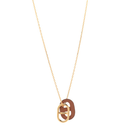 Hermes Swift O'Maillon Pendant Necklace Gold 1 of 8