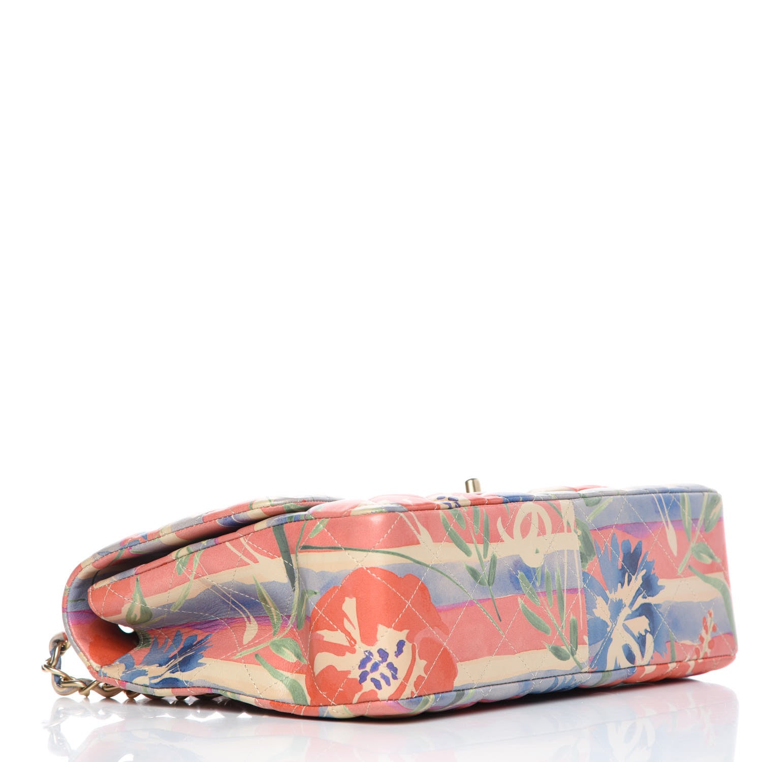 Chanel Lambskin Quilted Floral Jumbo Single Flap Multicolor 4 of 10