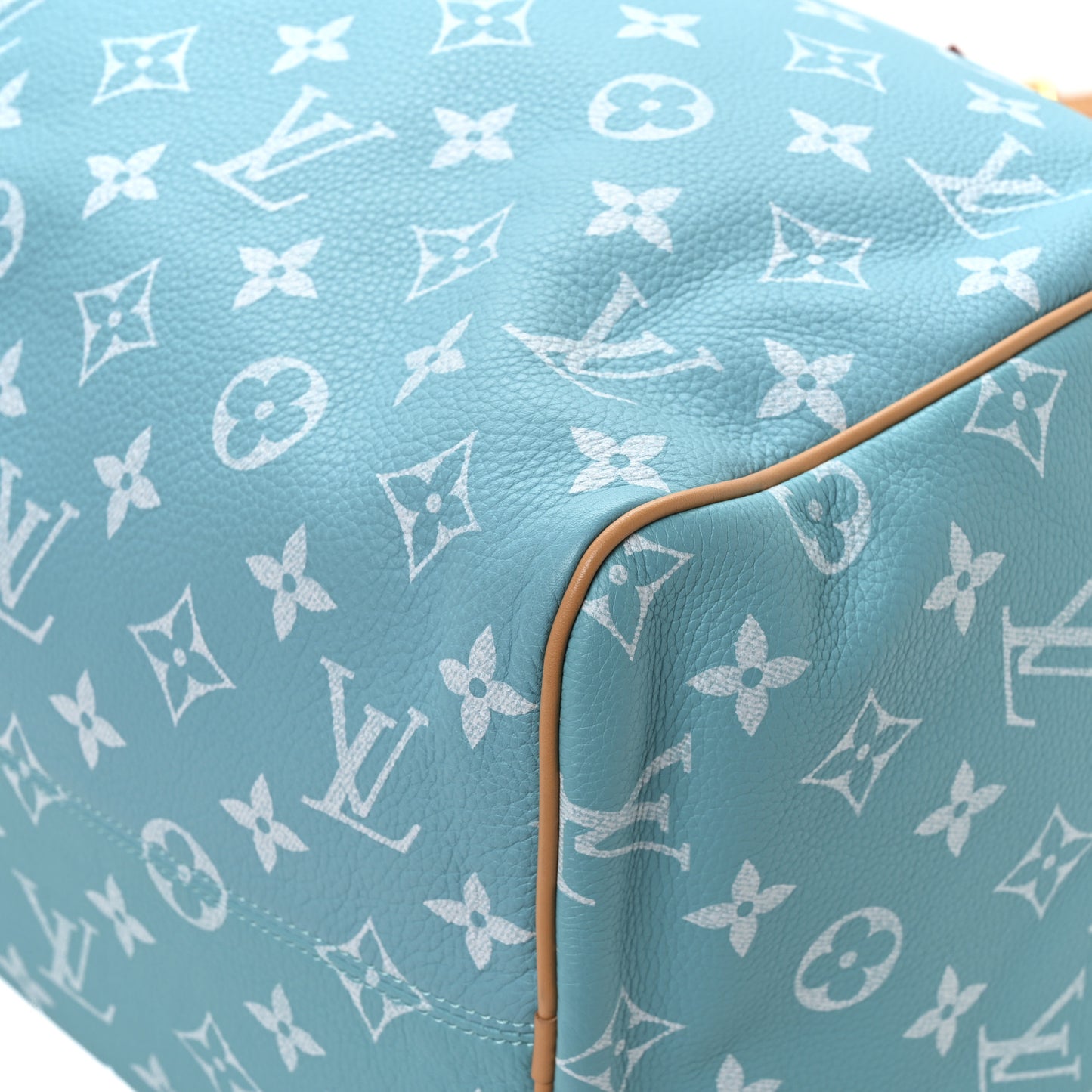 Calfskin Monogram Speedy P9 Bandouliere 40 Turquoise