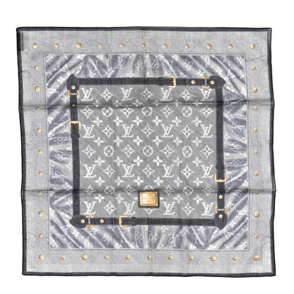 Louis Vuitton Cotton Monogram New Denim Square Scarf 55 Blue 1 of 3