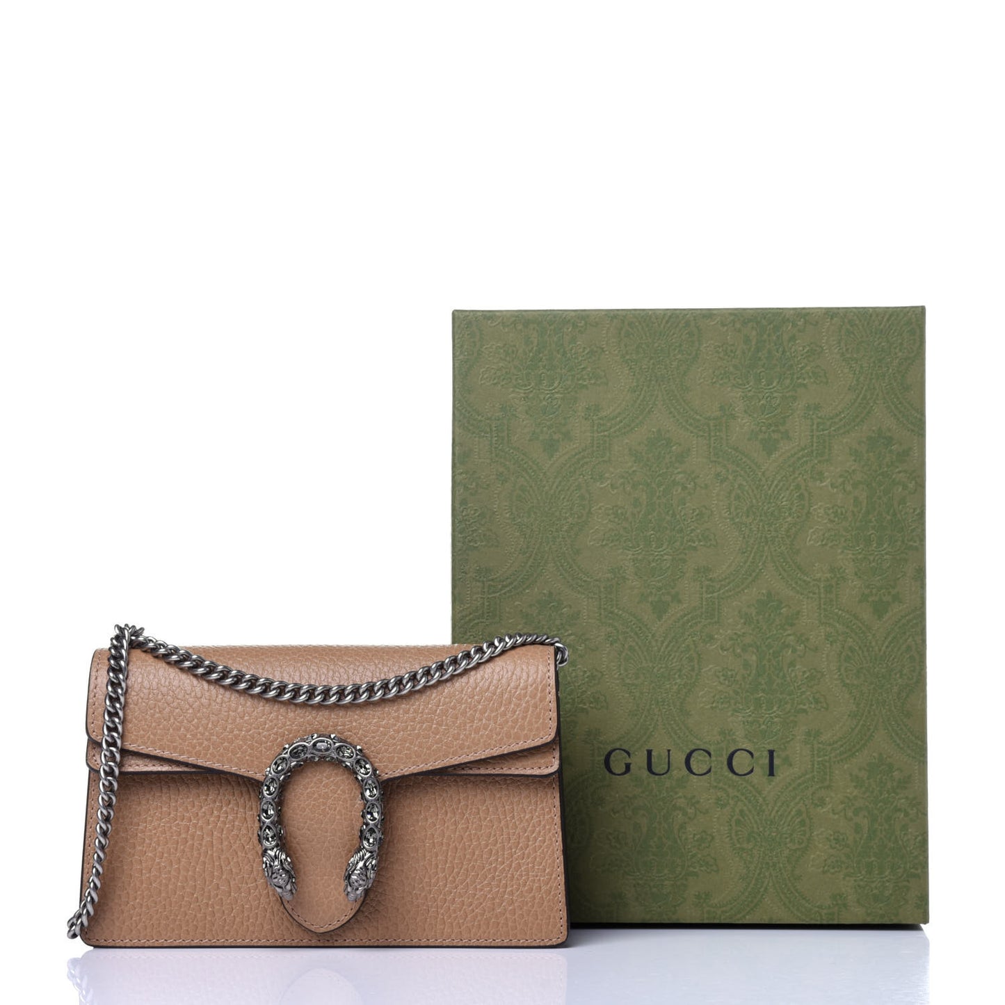 Dollar Calfskin Crystal Super Mini Dionysus Shoulder Bag Natural Tan Black Diamond