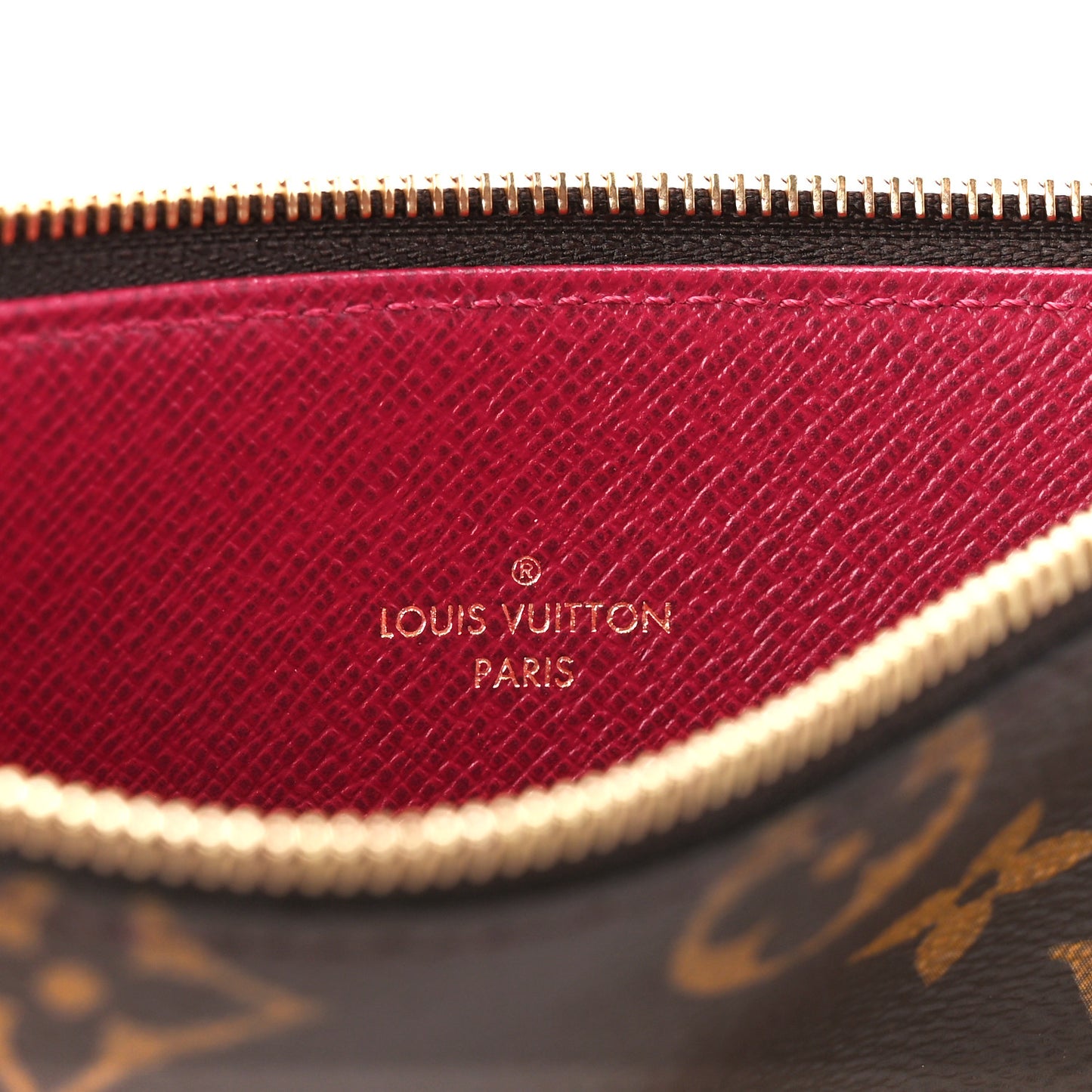 Monogram Pochette Felicie Chain Wallet Fuchsia