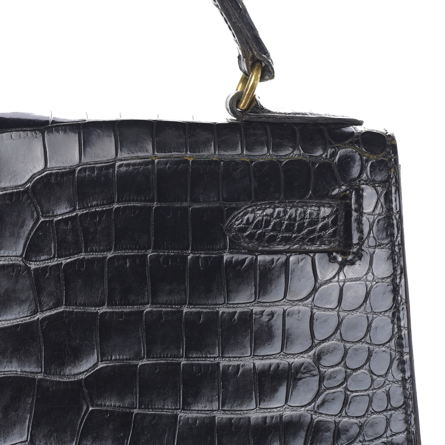 Hermes Shiny Niloticus Crocodile Kelly 28 Black 22 of 34
