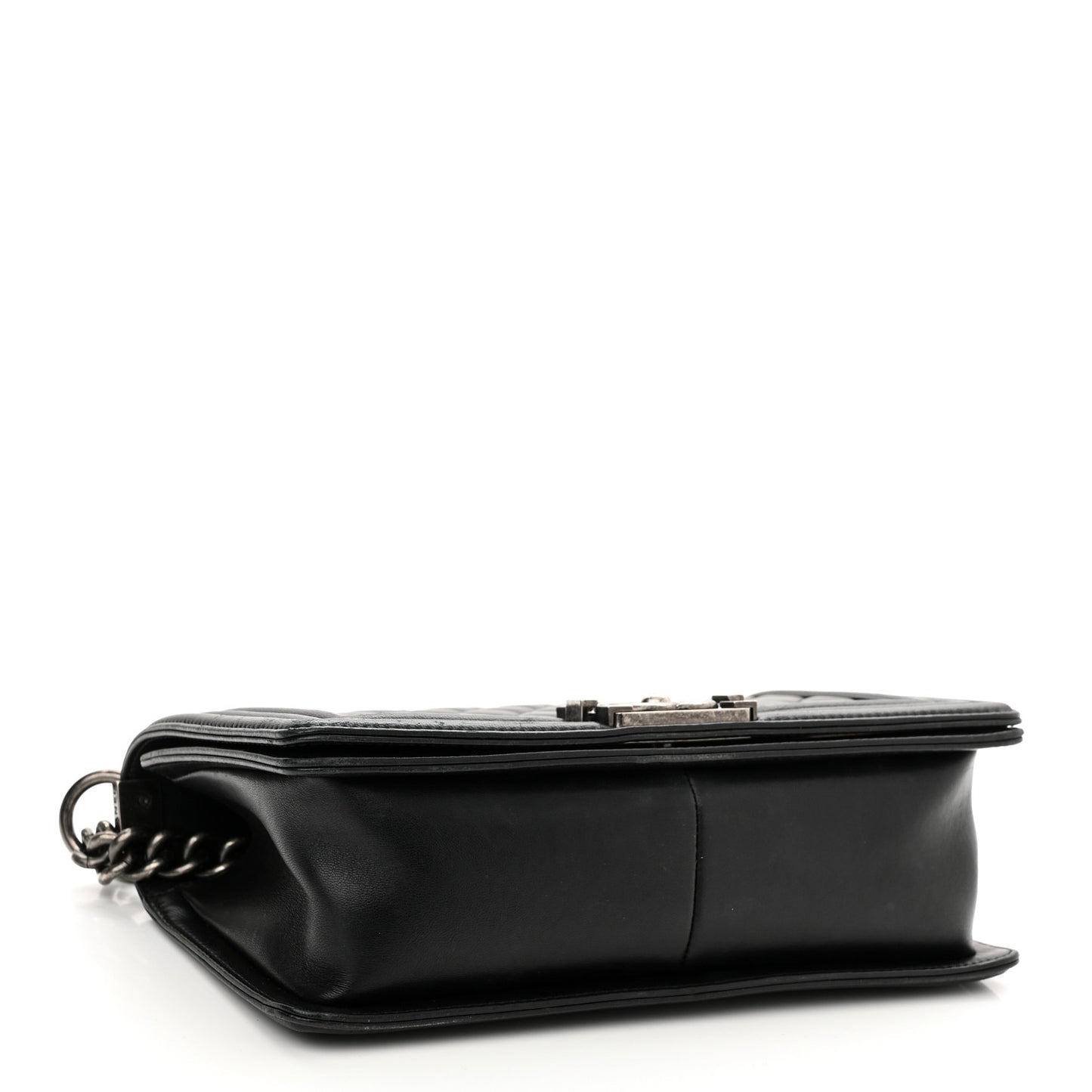 Lambskin Quilted Medium Boy Flap Black