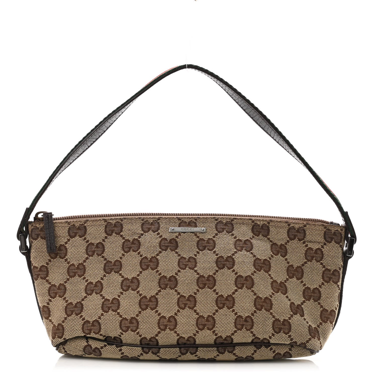 Gucci Monogram Web Boat Pochette Brown 1 of 10