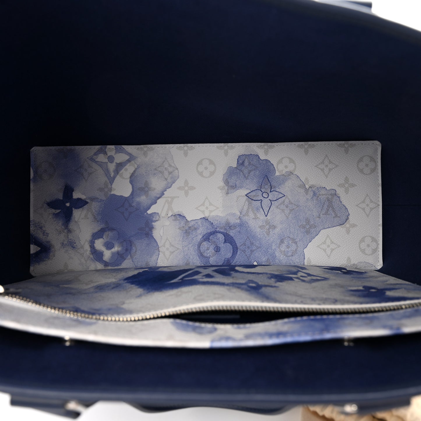 Monogram Watercolor Weekend Tote PM Blue