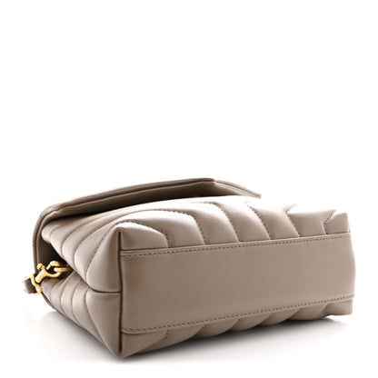 Saint Laurent Calfskin Y Quilted Monogram Toy Loulou Crossbody Bag Taupe 4 of 11