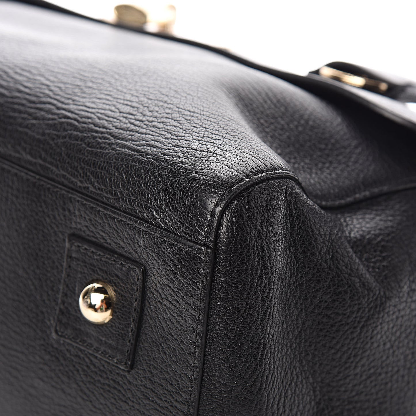 Grainy Leather Medium Del Rey Satchel Black