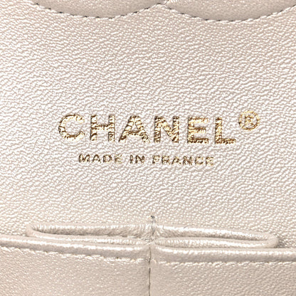 Chanel Iridescent Lambskin Quilted Medium Double Flap Ivory 6 of 13