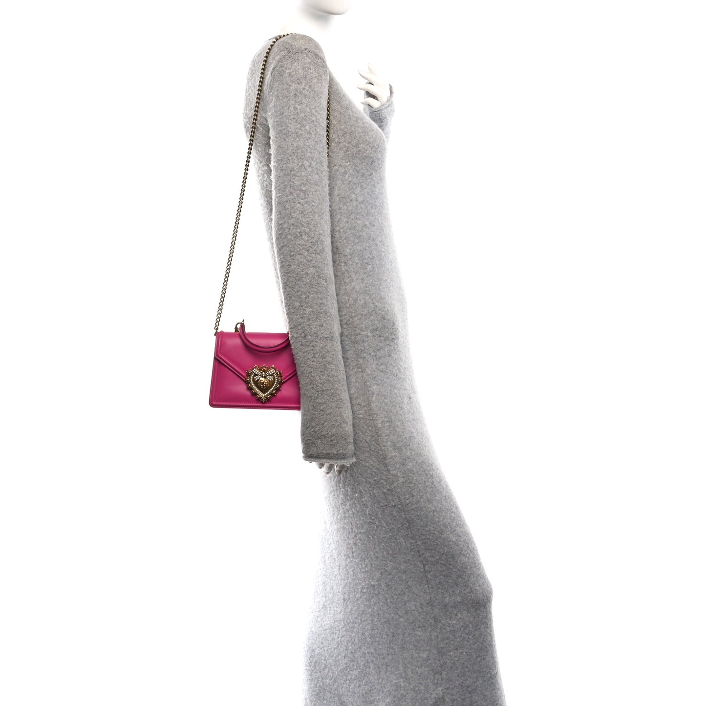 Smooth Calfskin Small Devotion Envelope Top Handle Bag Pink