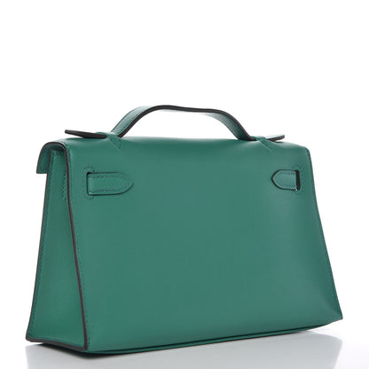 Hermes Swift Kelly Pochette Clutch Vert Vertigo 3 of 28