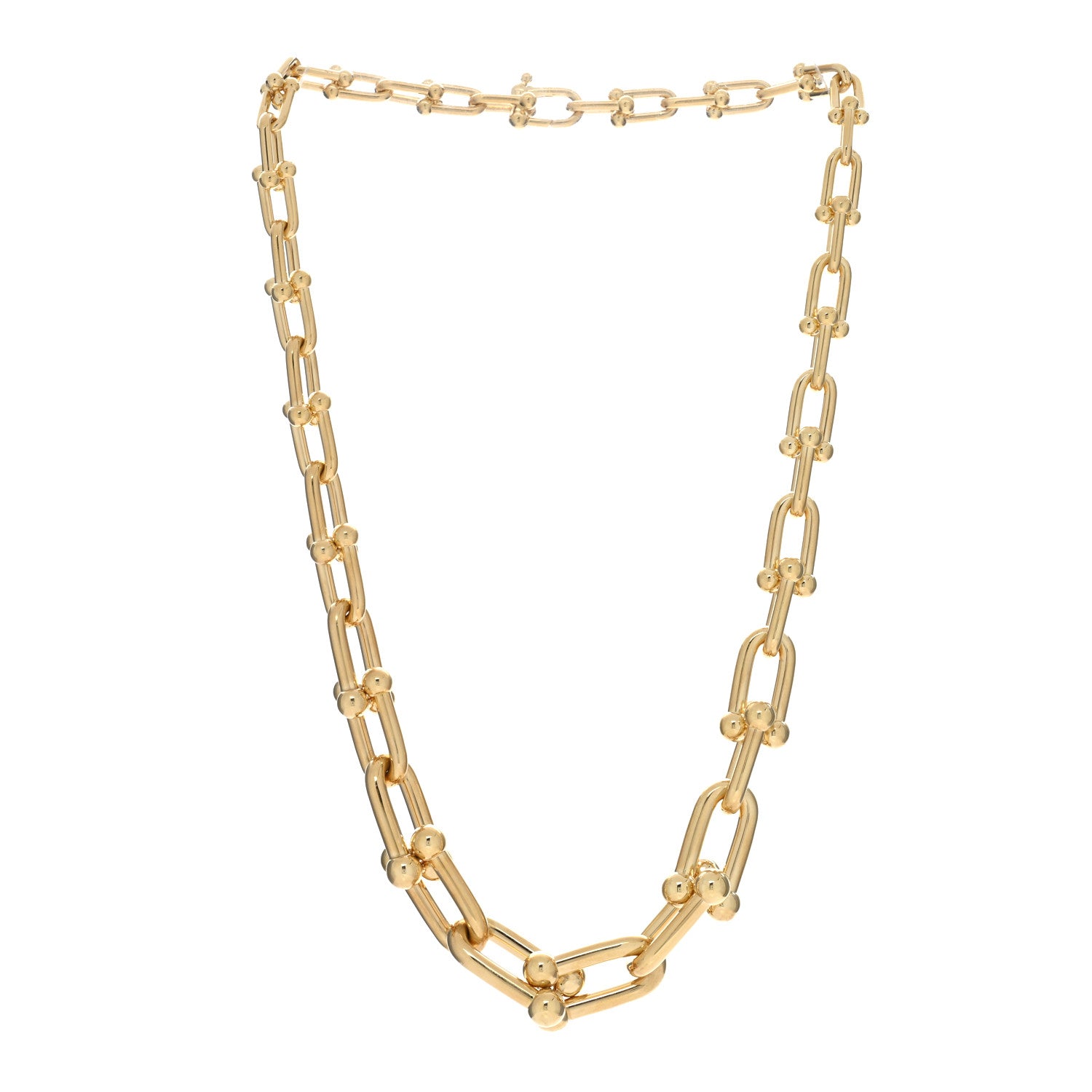 Tiffany 18K Yellow Gold HardWear Graduated Link Necklace 2 of 5