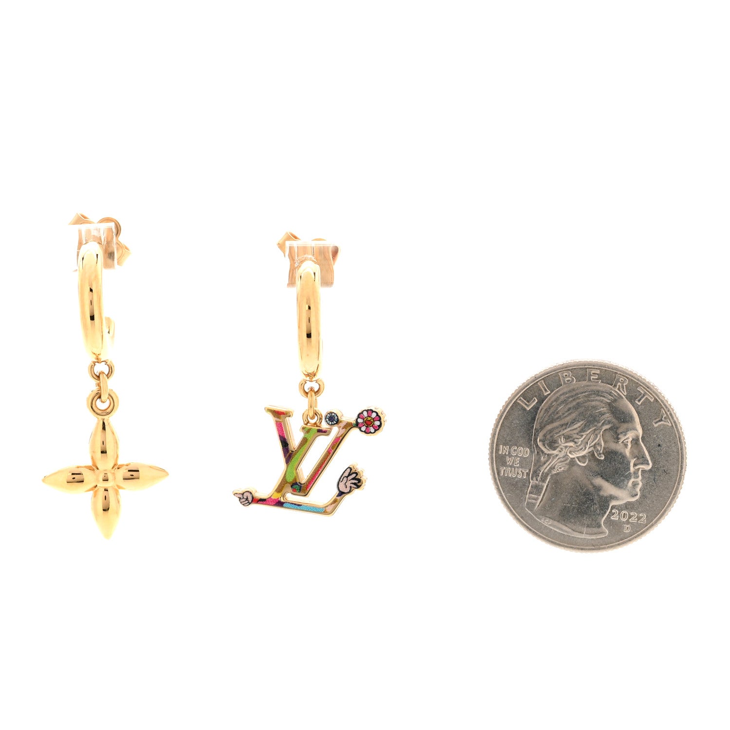 Louis Vuitton LV X TM Superflat Earrings Gold Multicolor 3 of 6