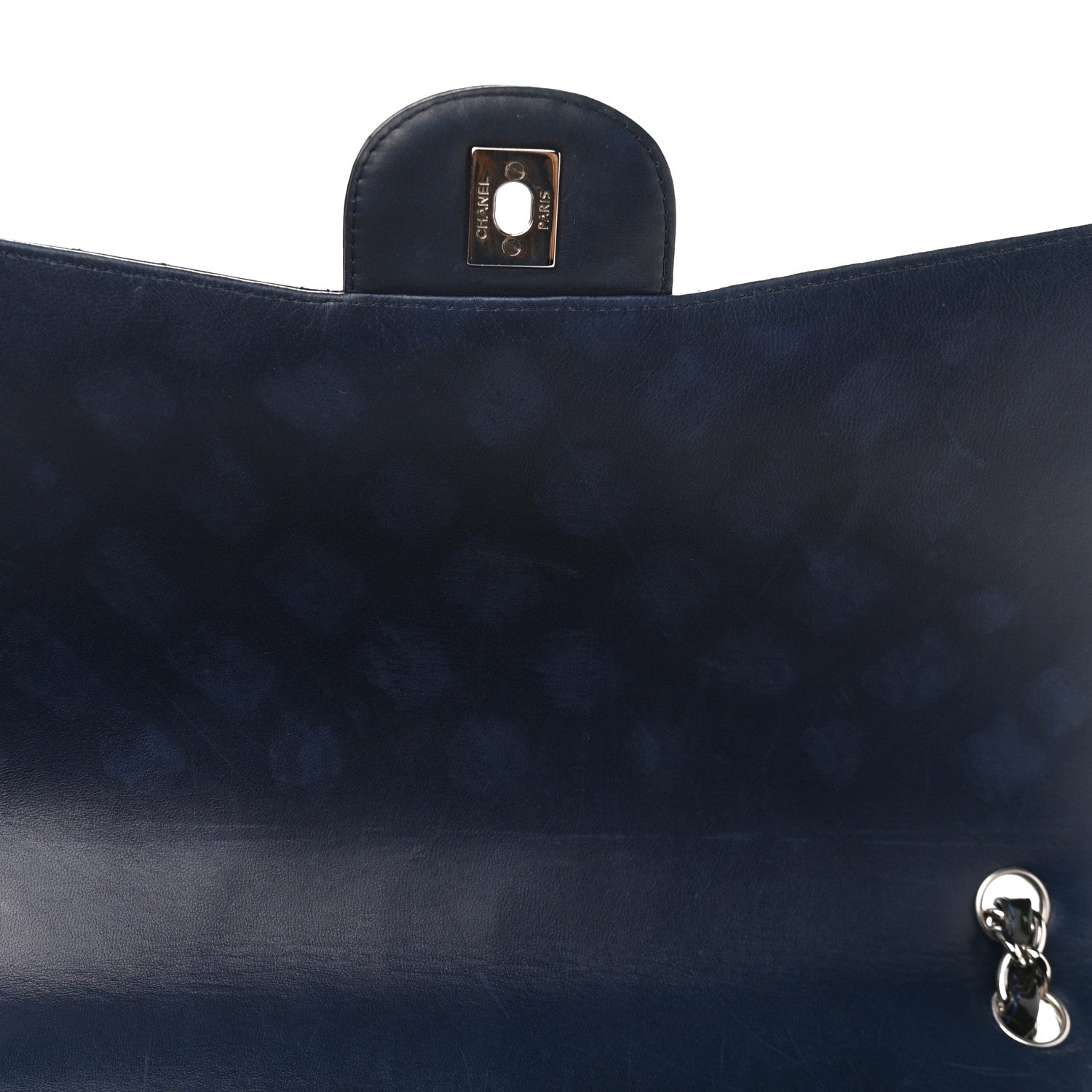 Chanel Patent Quilted Maxi Single Flap Navy Blue 10 of 10