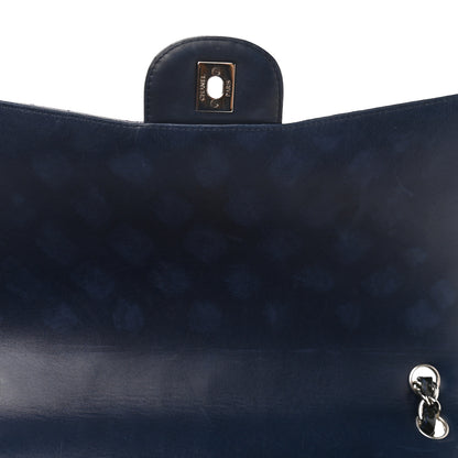 Chanel Patent Quilted Maxi Single Flap Navy Blue 10 of 10