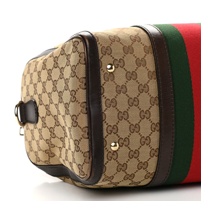 Gucci Monogram Vintage Web Medium Boston Dark Brown 7 of 14