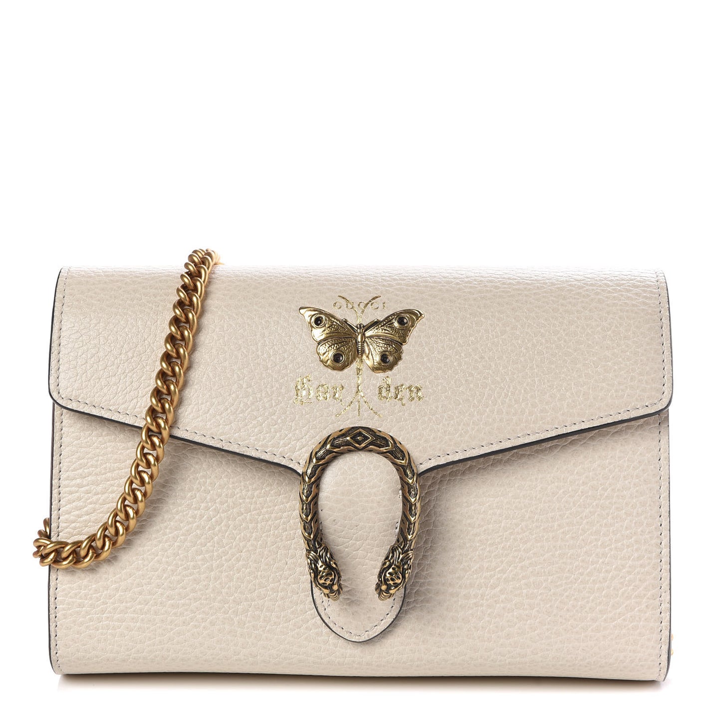 Calfskin Garden Dionysus Chain Wallet Off White