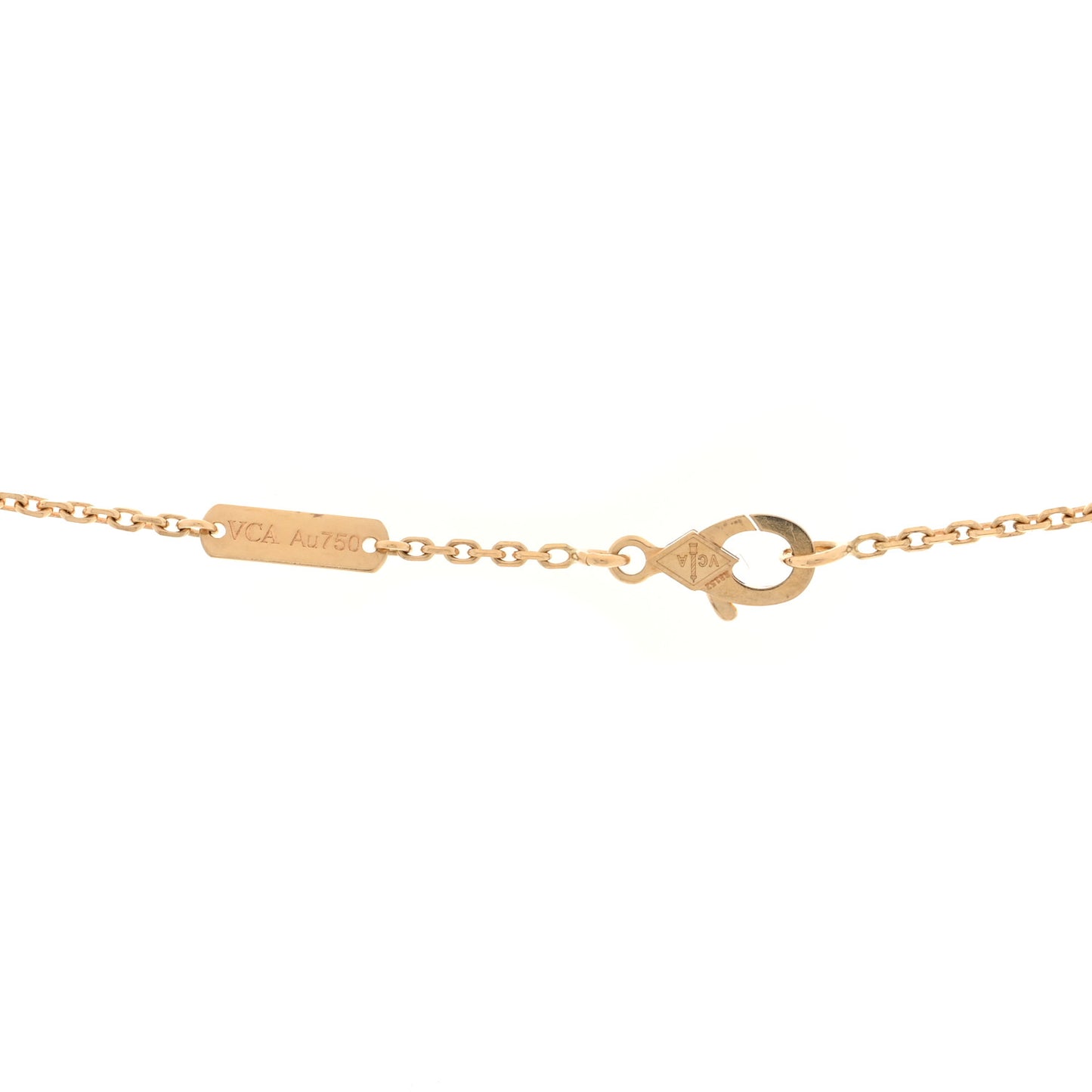 18K Yellow Gold Guilloche Vintage Alhambra Pendant Necklace
