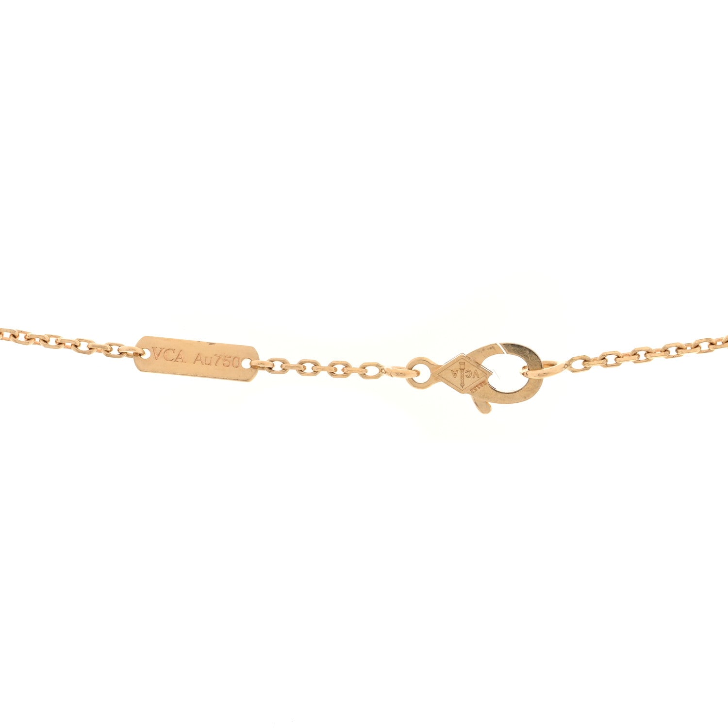 Van Cleef & Arpels 18K Yellow Gold Guilloche Vintage Alhambra Pendant Necklace 4 of 5