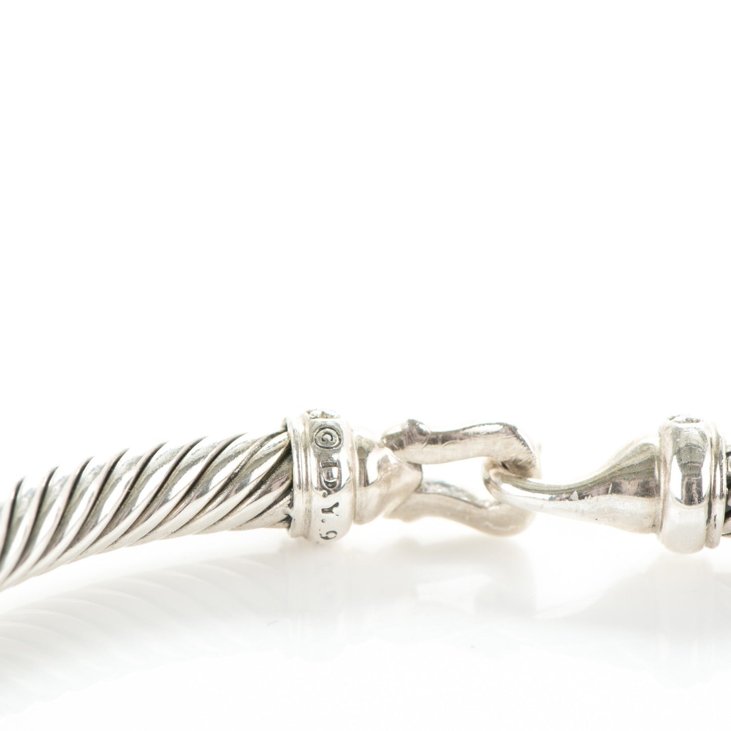 Sterling Silver Diamond 5mm Cable Buckle Bracelet