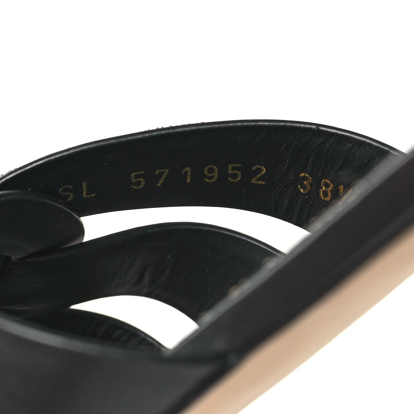 Calfskin Tribute 05 Slide Sandals 38.5 Black