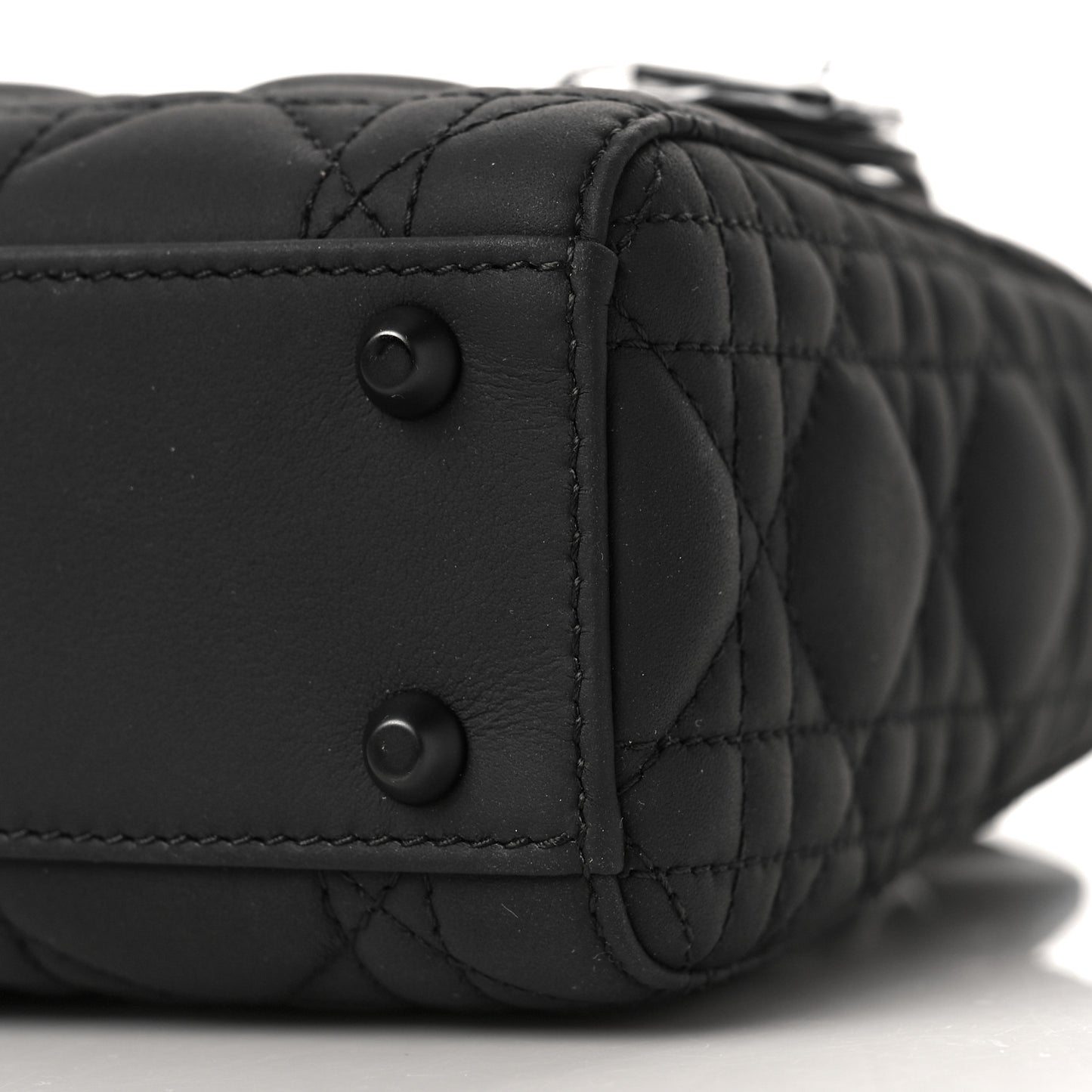 Ultra Matte Calfskin Cannage Mini Lady Dior Black