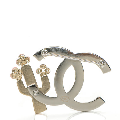 Chanel Enamel Cactus CC Brooch Green Gold 3 of 4