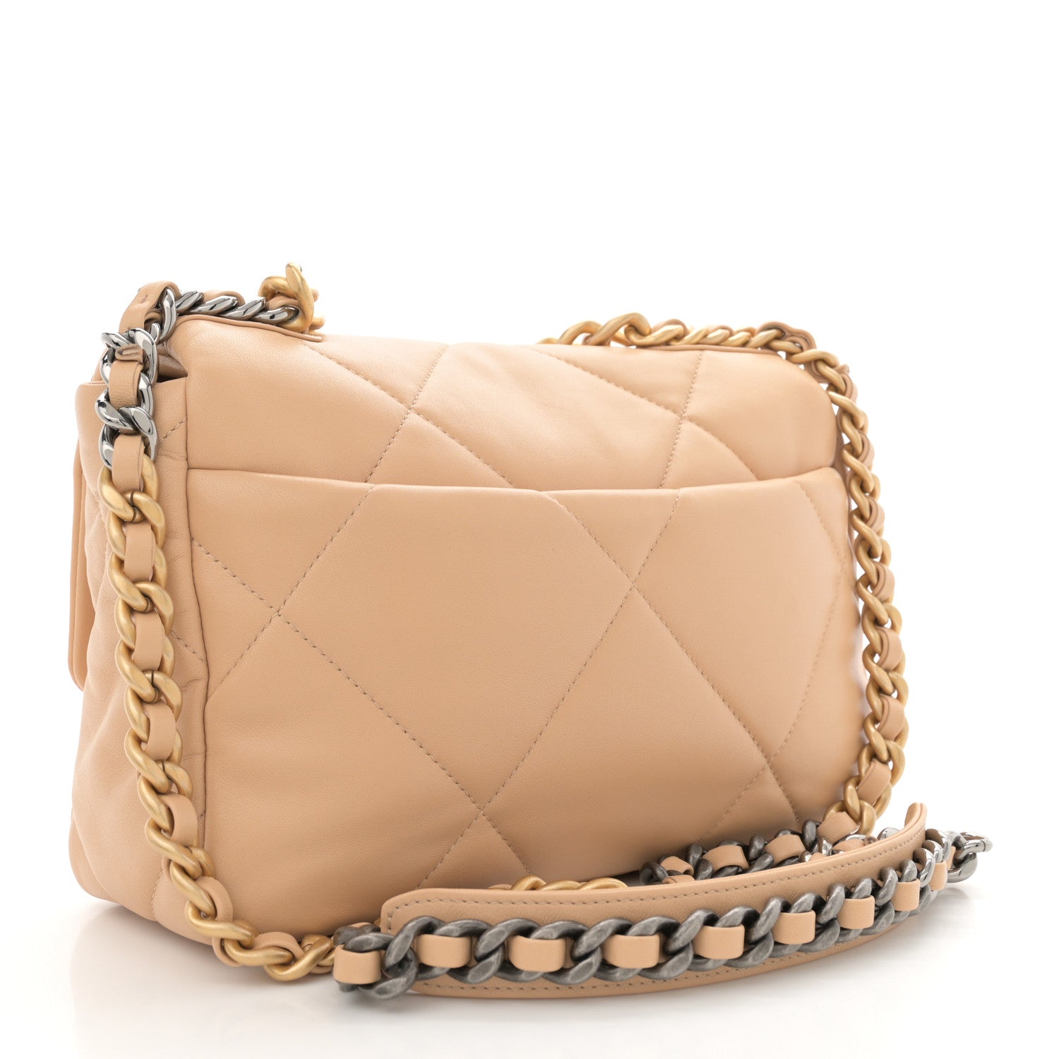 Chanel Lambskin Quilted Medium Chanel 19 Flap Beige 3 of 11
