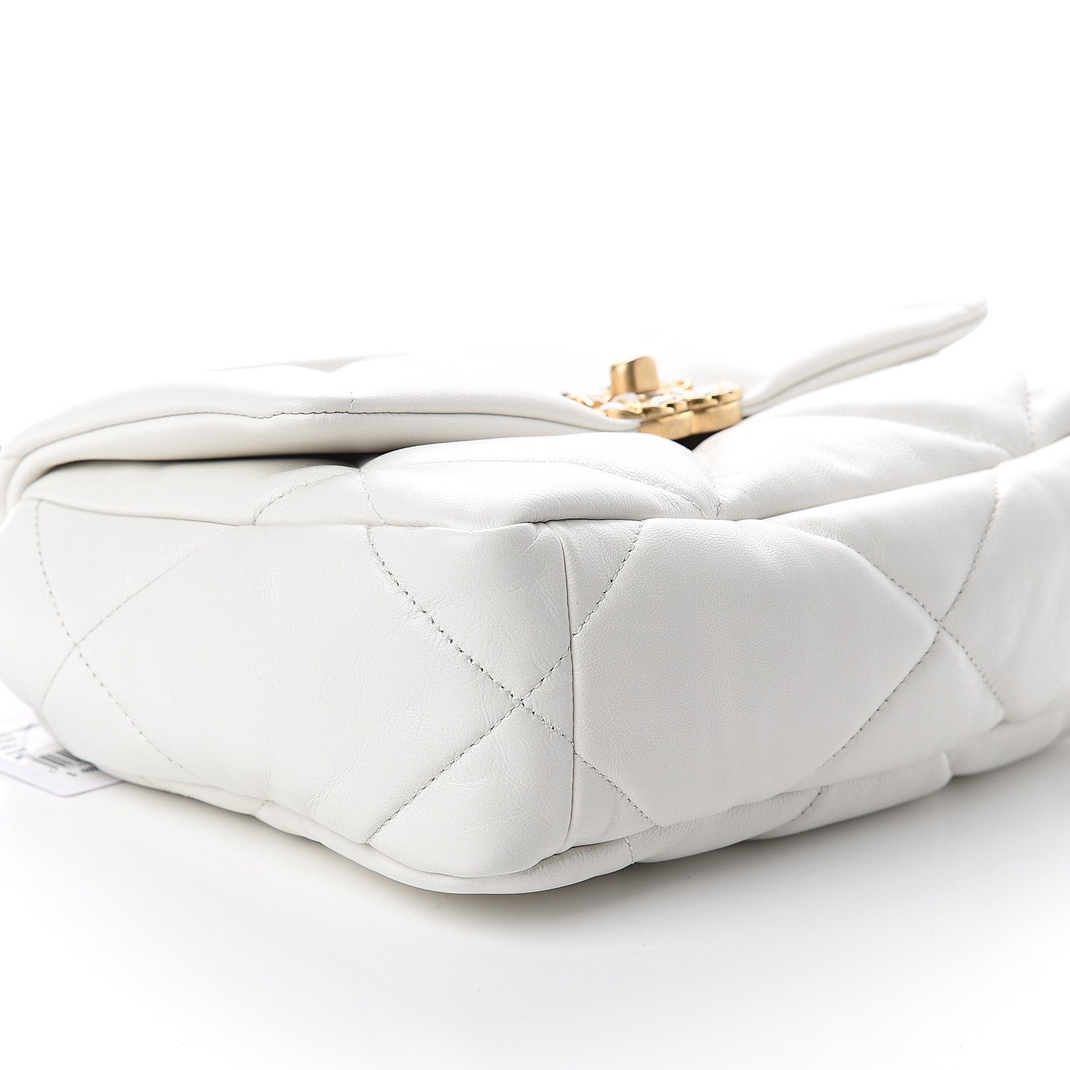 Chanel Goatskin Quilted Medium 19 Flap White 8 of 9