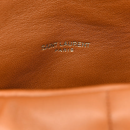 Saint Laurent Lambskin Quilted Small Loulou Puffer Monogram Chain Satchel Dark Honey 7 of 11