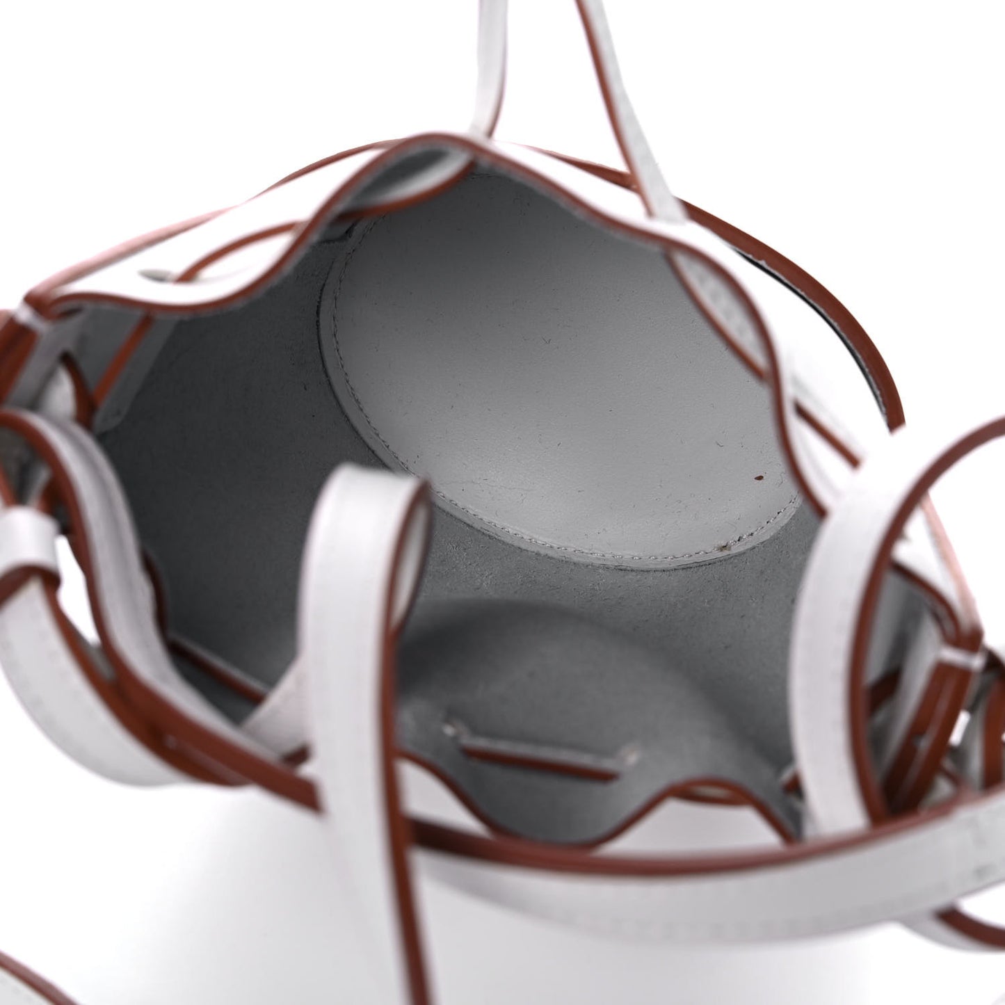 Calfskin Nano Balloon Bucket Bag Soft White