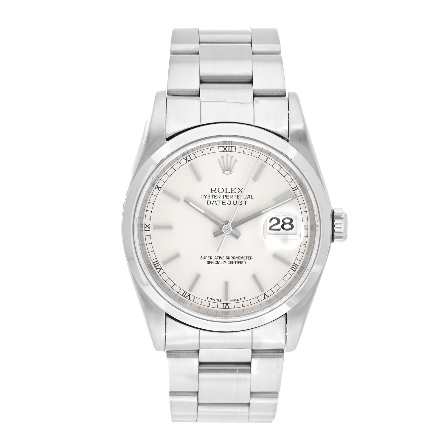 Rolex Stainless Steel 36mm Oyster Perpetual Datejust Watch Silver 16200 1 of 5