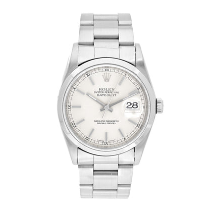 Rolex Stainless Steel 36mm Oyster Perpetual Datejust Watch Silver 16200 1 of 5